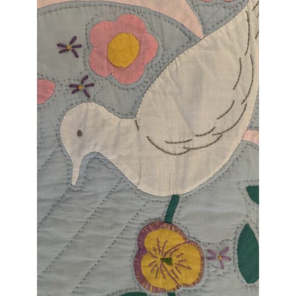 Handmade Machine Sewn Quilt Top Patchwork Scalloped Reversible 91” L x 78” W